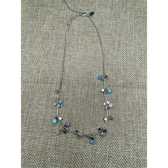 Lia Sophia Chatterbox Necklace Adjustable Silver Tone - Picture 3 of 7